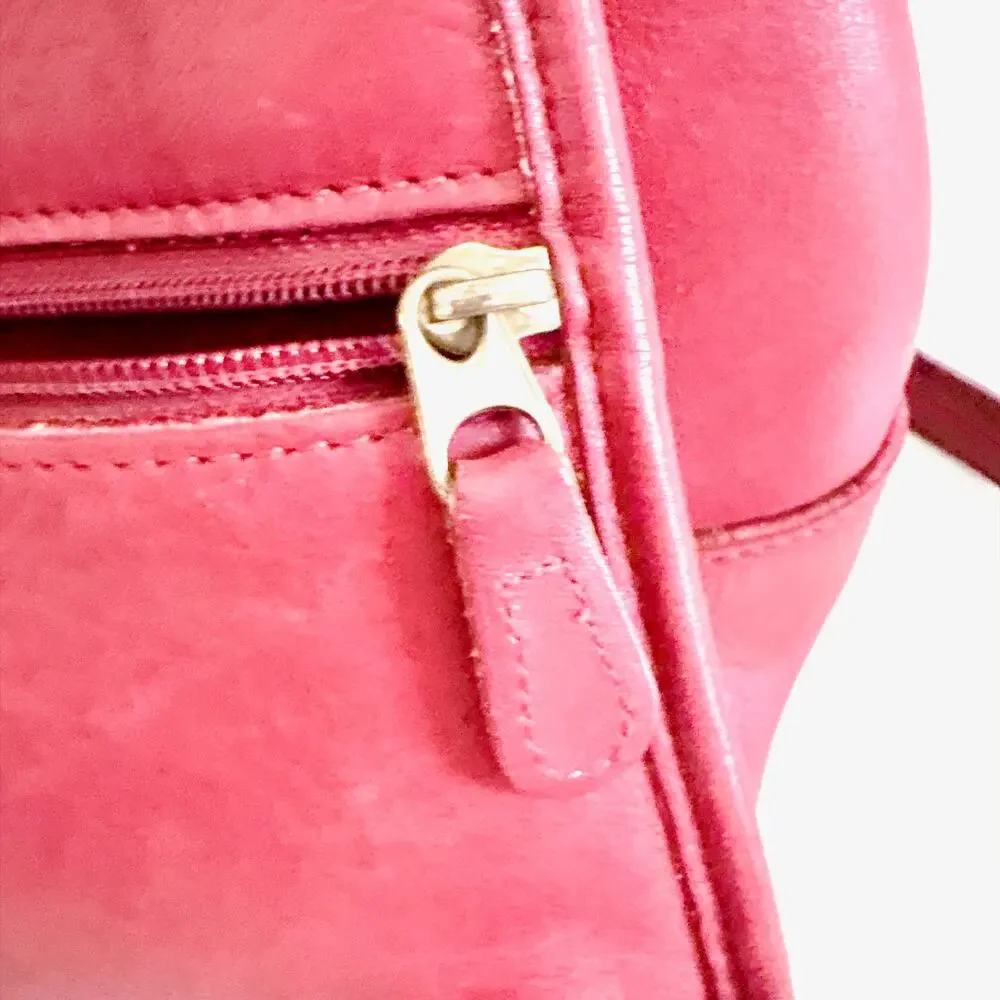 VINTAGE COACH LEATHER DAYPACK BACKPACK - RED